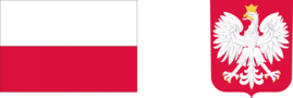 grafika przedstawia flagę i godło Polski