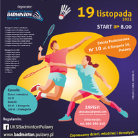 IX Otwarte Mistrzostwa Puław w badmintonie plakat