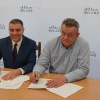 Prezydent Paweł Maj i prezes PTKKF Zbigniew Chojnacki
