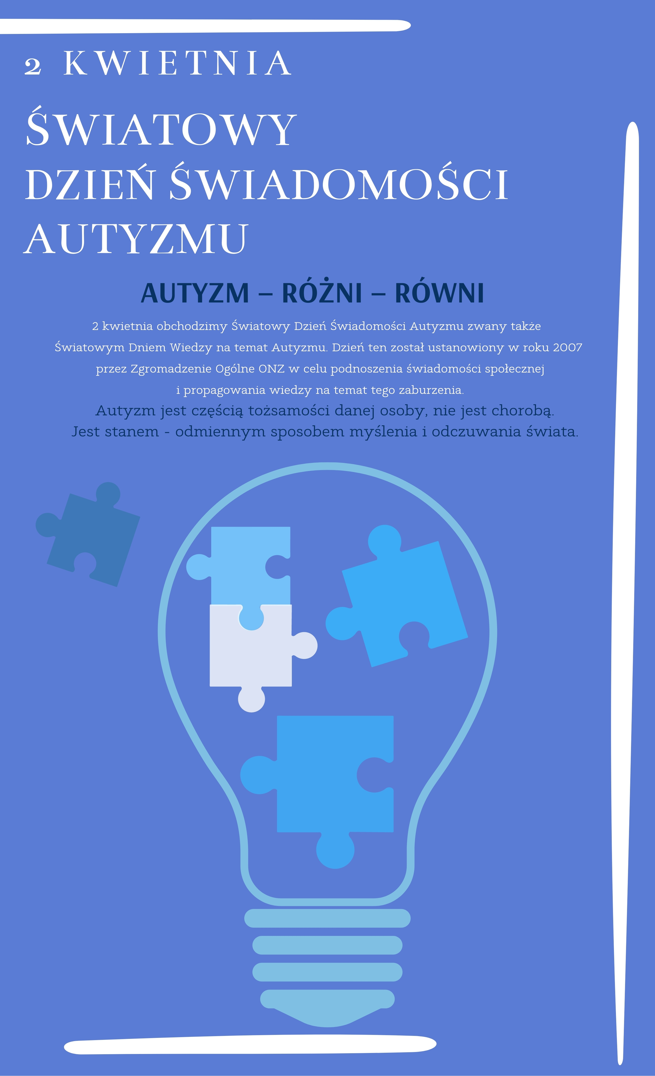 Plakat informacyjny na temat autyzmu
